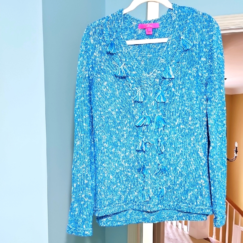 Blue Textured Women's Lilly Pulitzer Sweater